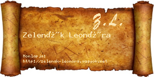 Zelenák Leonóra névjegykártya